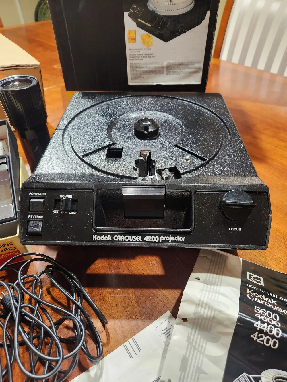 Kodak Carousel 4200 Black Slide Projector with Accessories